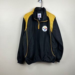NFL Mens 1/4 Zip Long Sleeve Pullover Steelers Sweater Jacket Size M